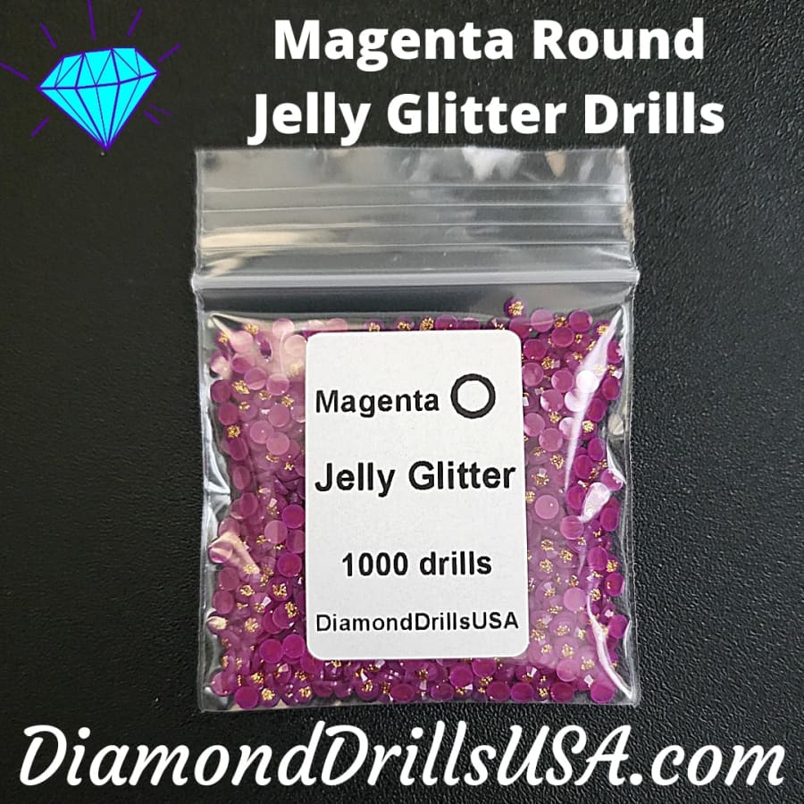 Magenta Jelly Glitter ROUND Diamond Painting Drills Purple 