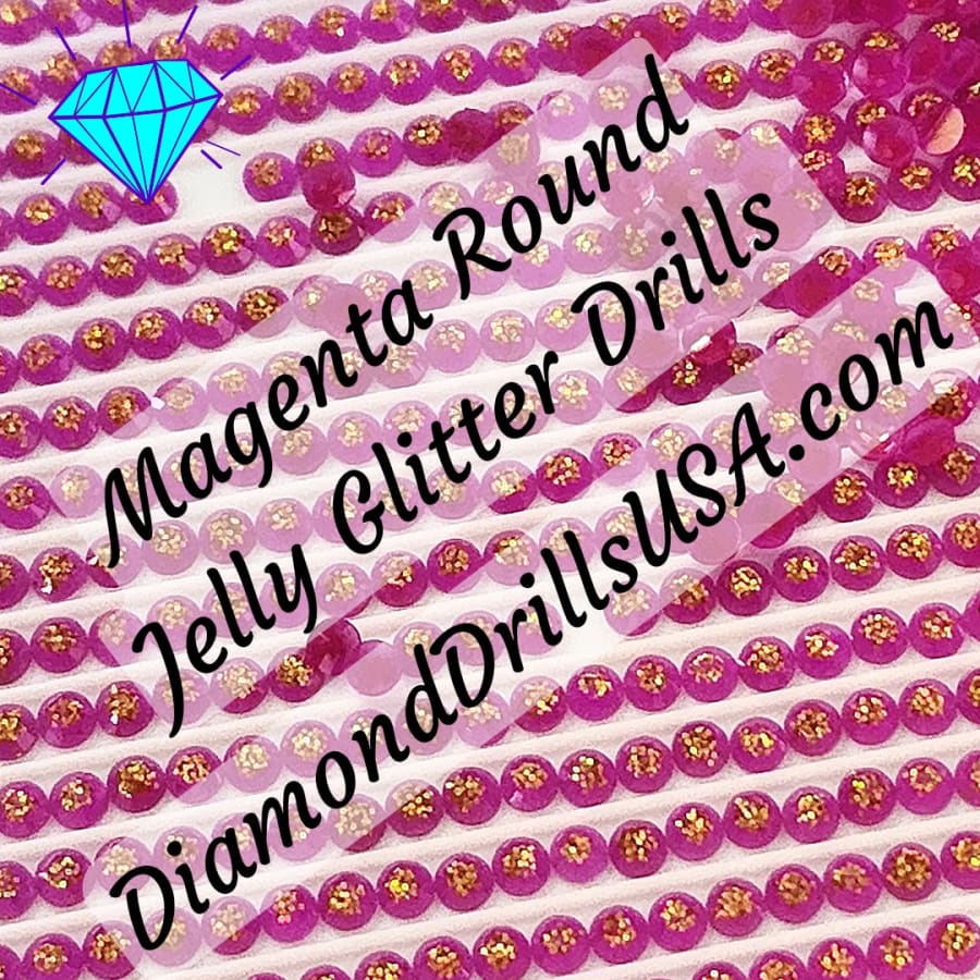 Magenta Jelly Glitter ROUND Diamond Painting Drills Purple 