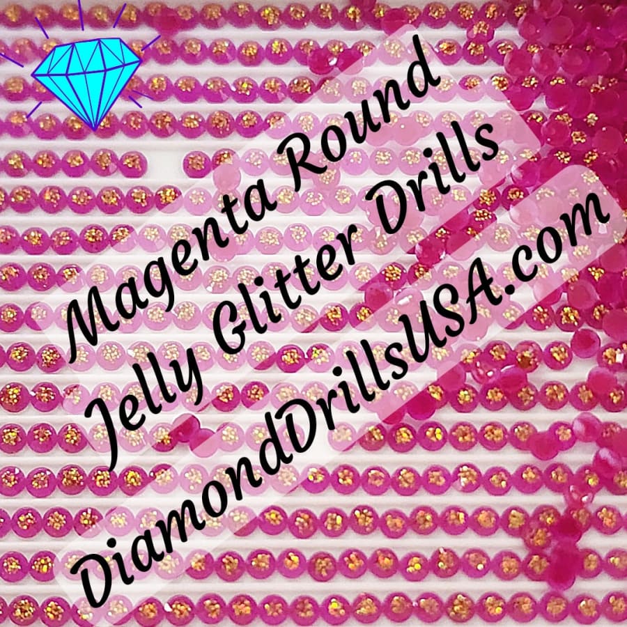 Magenta Jelly Glitter ROUND Diamond Painting Drills Purple 