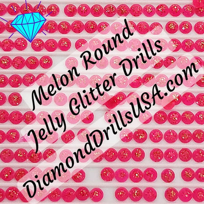 Melon Jelly Glitter ROUND Diamond Painting Drills Red Pink 
