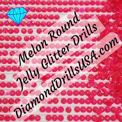 Melon Jelly Glitter ROUND Diamond Painting Drills Red Pink 