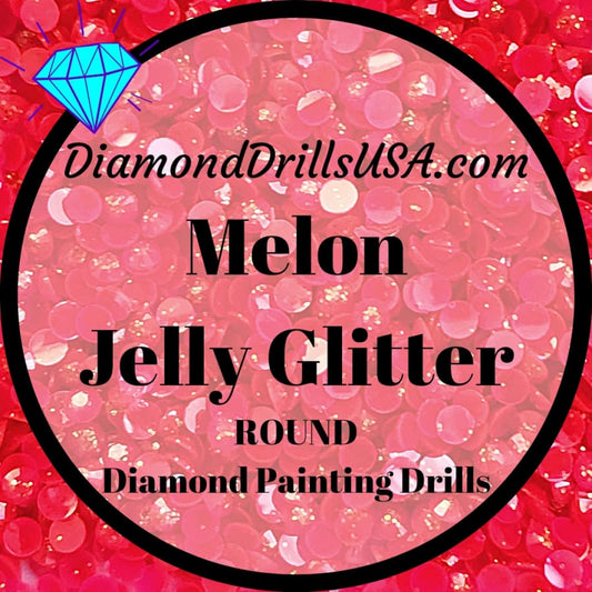 Melon Jelly Glitter ROUND Diamond Painting Drills Red Pink 