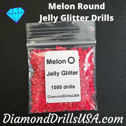 Melon Jelly Glitter ROUND Diamond Painting Drills Red Pink 