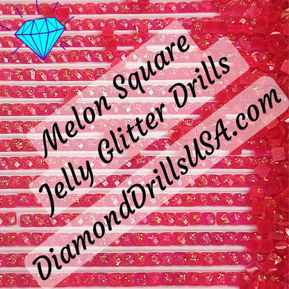 Melon Jelly Glitter SQUARE Diamond Painting Drills Red Pink