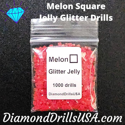 Melon Jelly Glitter SQUARE Diamond Painting Drills Red Pink