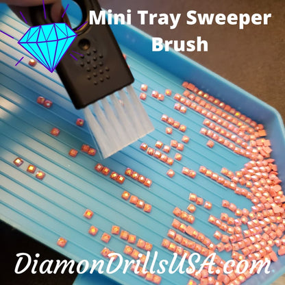 Mini Brush Black Tray Sweeper for Cleaning Diamond Painting 