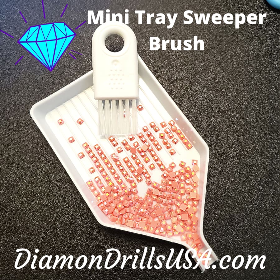 Mini Brush White Tray Sweeper for Cleaning Diamond Painting 