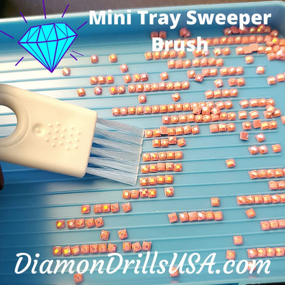 Mini Brush White Tray Sweeper for Cleaning Diamond Painting 