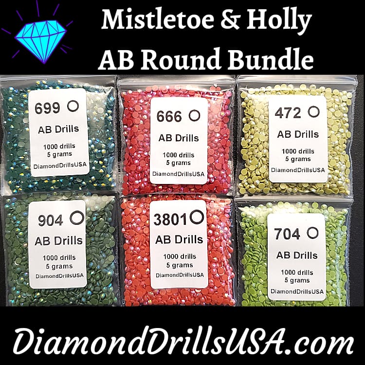 Mistletoe & Holly AB Round Bundle 6 AB Colors Aurora 