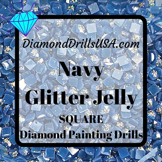 Navy Jelly Glitter SQUARE Diamond Painting Drills Blue 27