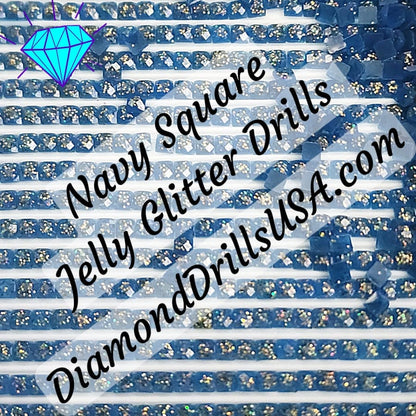 Navy Jelly Glitter SQUARE Diamond Painting Drills Blue 27