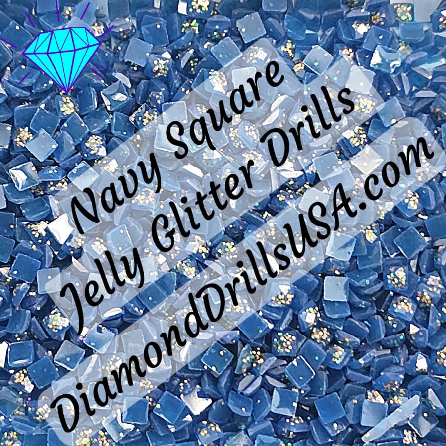 Navy Jelly Glitter SQUARE Diamond Painting Drills Blue 27