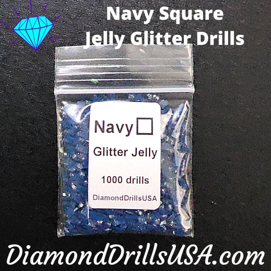 Navy Jelly Glitter SQUARE Diamond Painting Drills Blue 27