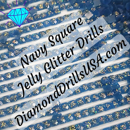 Navy Jelly Glitter SQUARE Diamond Painting Drills Blue 27