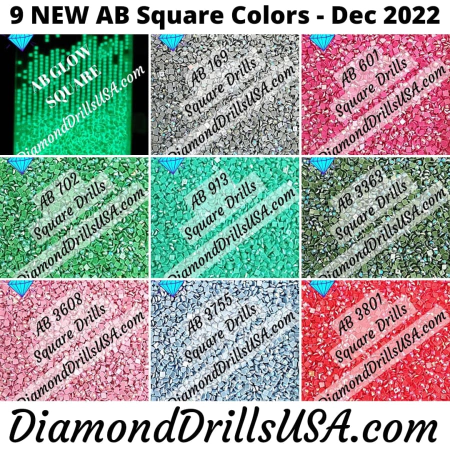 NEW AB SQUARE December 2022 Set - 9 Colors Aurora Borealis