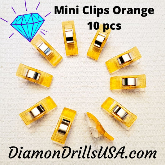 Orange Clips 10 Pieces Diamond Painting Craft Accessory Set 