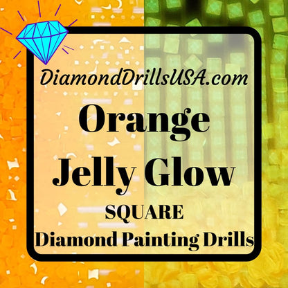 Orange Jelly SQUARE GLOW in the Dark UV 5D Diamond Painting 