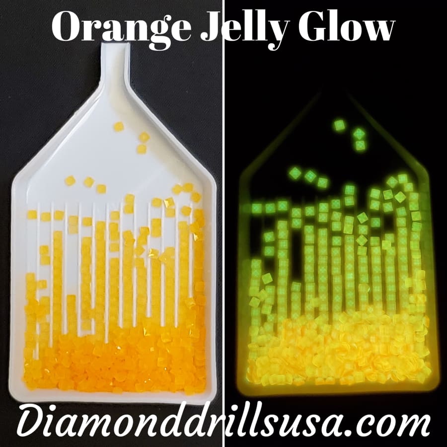 Orange Jelly SQUARE GLOW in the Dark UV 5D Diamond Painting 