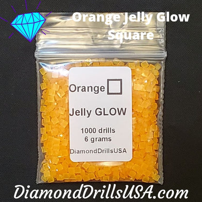Orange Jelly SQUARE GLOW in the Dark UV 5D Diamond Painting 