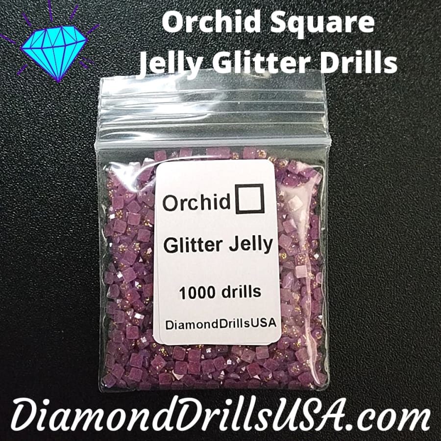 Orchid Jelly Glitter SQUARE Diamond Painting Drills Purple