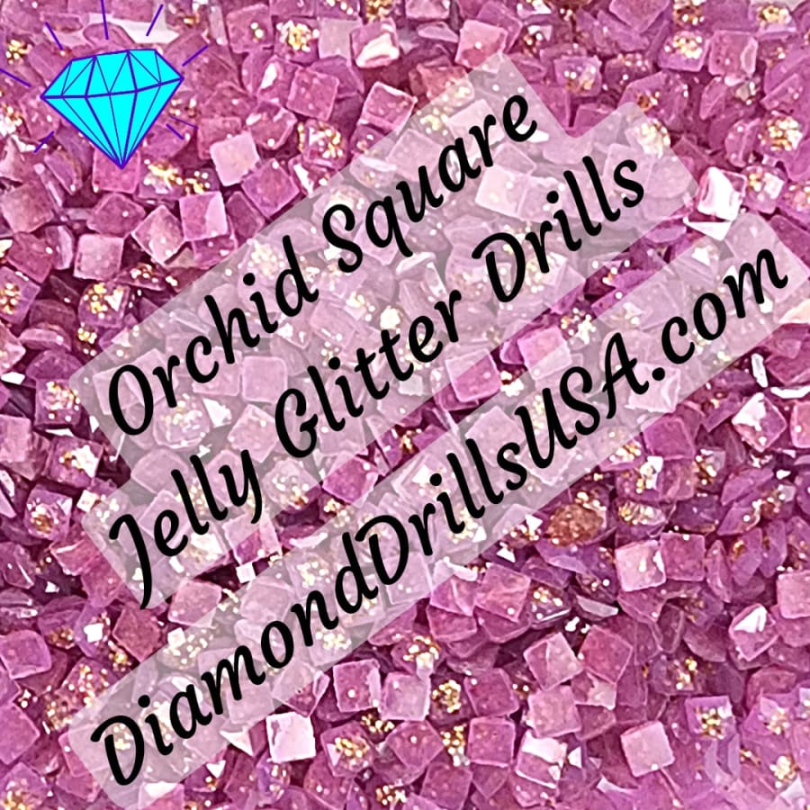 Orchid Jelly Glitter SQUARE Diamond Painting Drills Purple