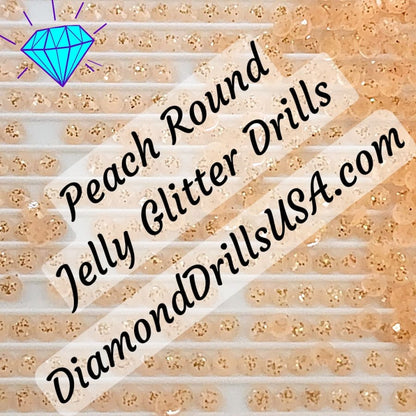 Peach Jelly Glitter ROUND Diamond Painting Drills Light 