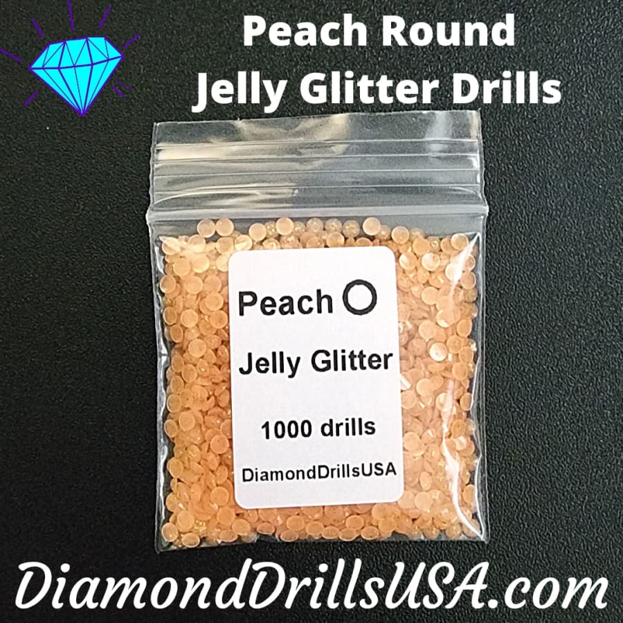 Peach Jelly Glitter ROUND Diamond Painting Drills Light 