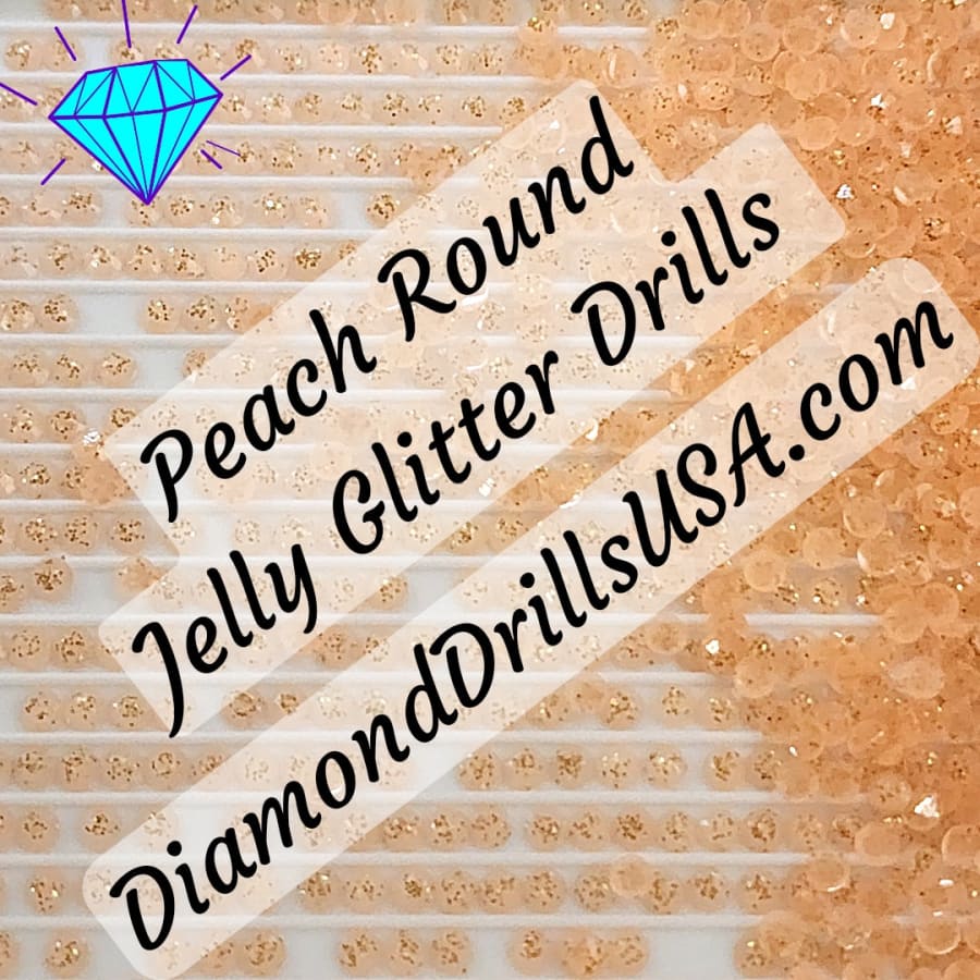 Peach Jelly Glitter ROUND Diamond Painting Drills Light 