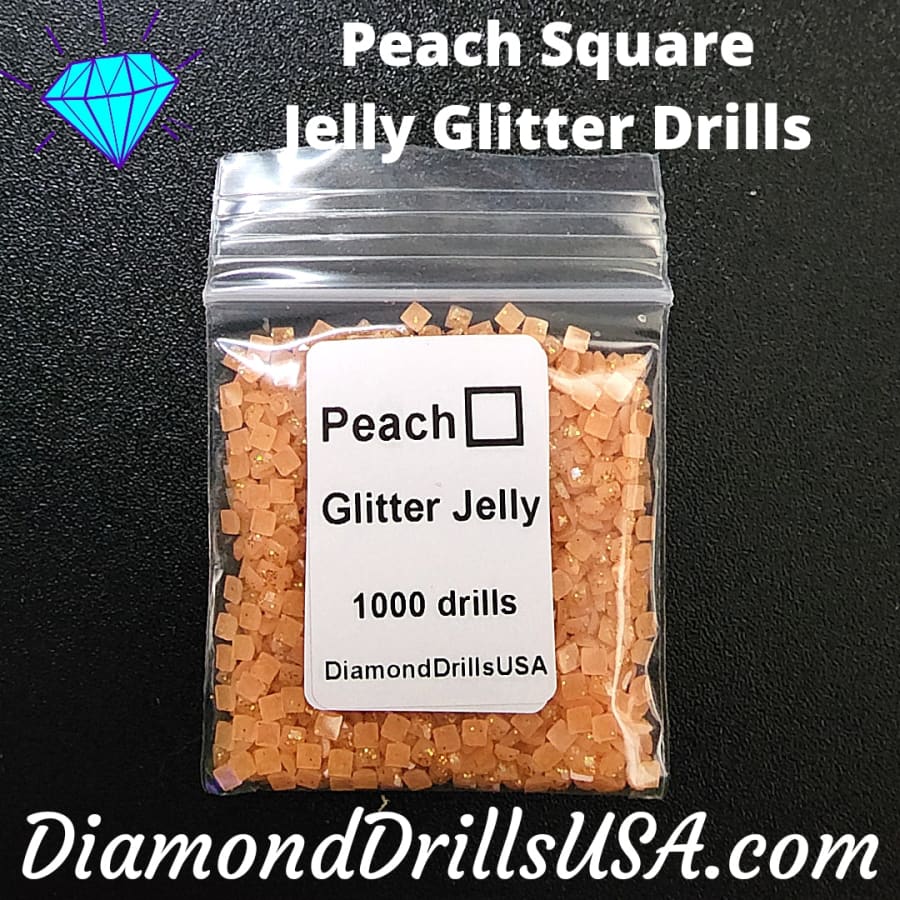 Peach Jelly Glitter SQUARE Diamond Painting Drills Light