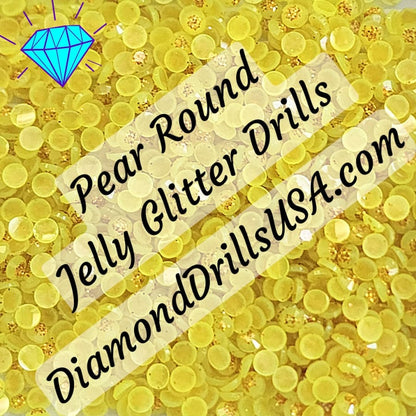 Pear Jelly Glitter ROUND Diamond Painting Drills Green 20 