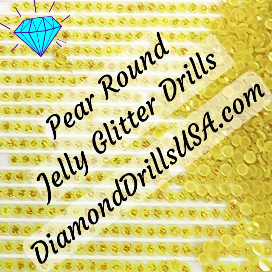 Pear Jelly Glitter ROUND Diamond Painting Drills Green 20 