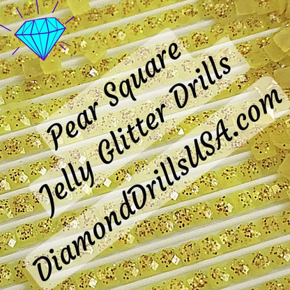 Pear Jelly Glitter SQUARE Diamond Painting Drills Green 20