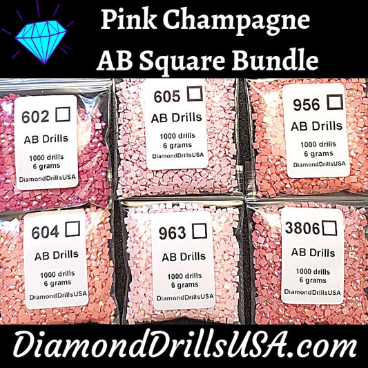 Pink Champagne AB Square Bundle 6 AB Colors Aurora Borealis 