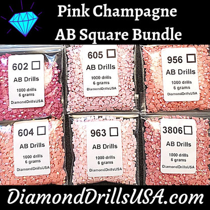 Pink Champagne AB Square Bundle 6 AB Colors Aurora Borealis 