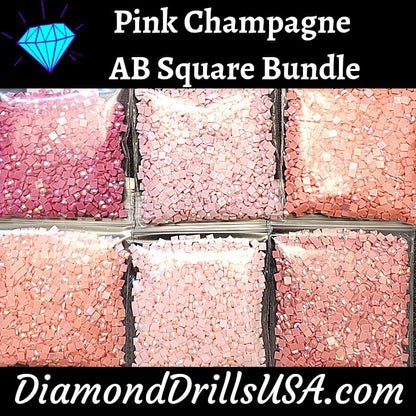 Pink Champagne AB Square Bundle 6 AB Colors Aurora Borealis 