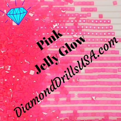 Pink Jelly SQUARE GLOW in the Dark UV 5D Diamond Painting 