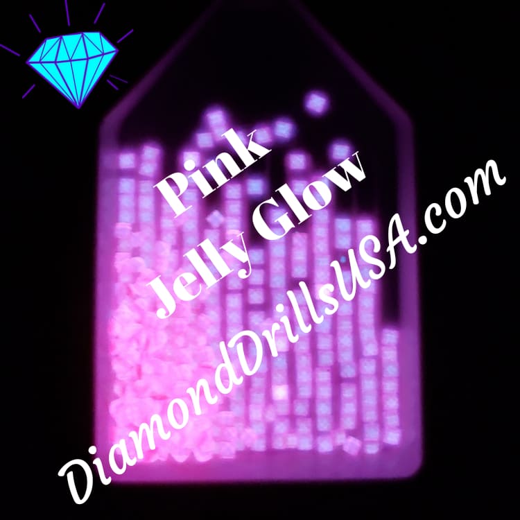 Pink Jelly SQUARE GLOW in the Dark UV 5D Diamond Painting 