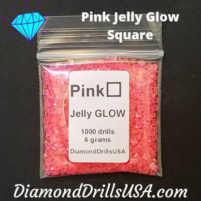 Pink Jelly SQUARE GLOW in the Dark UV 5D Diamond Painting 