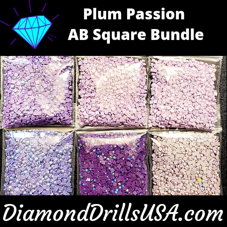 Plum Passion AB Square Bundle 6 AB Colors Aurora Borealis 