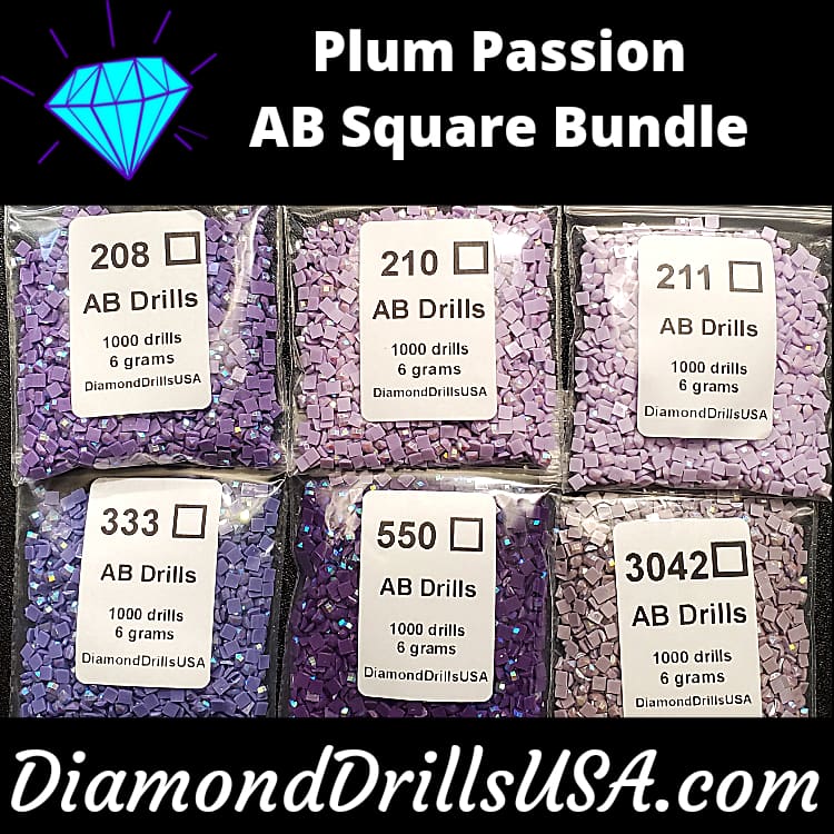 Plum Passion AB Square Bundle 6 AB Colors Aurora Borealis 