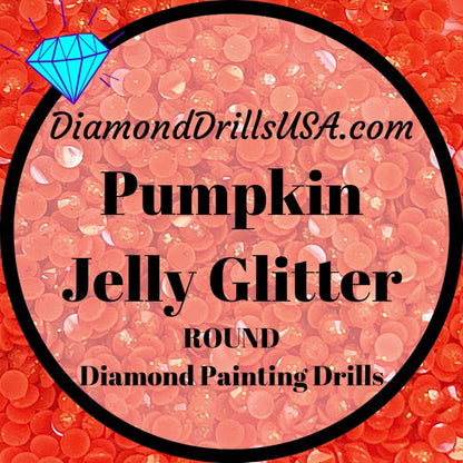 Pumpkin Jelly Glitter ROUND Diamond Painting Drills Orange 