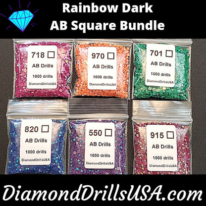 Rainbow Dark AB SQUARE Bundle 6 AB Colors Aurora Borealis 