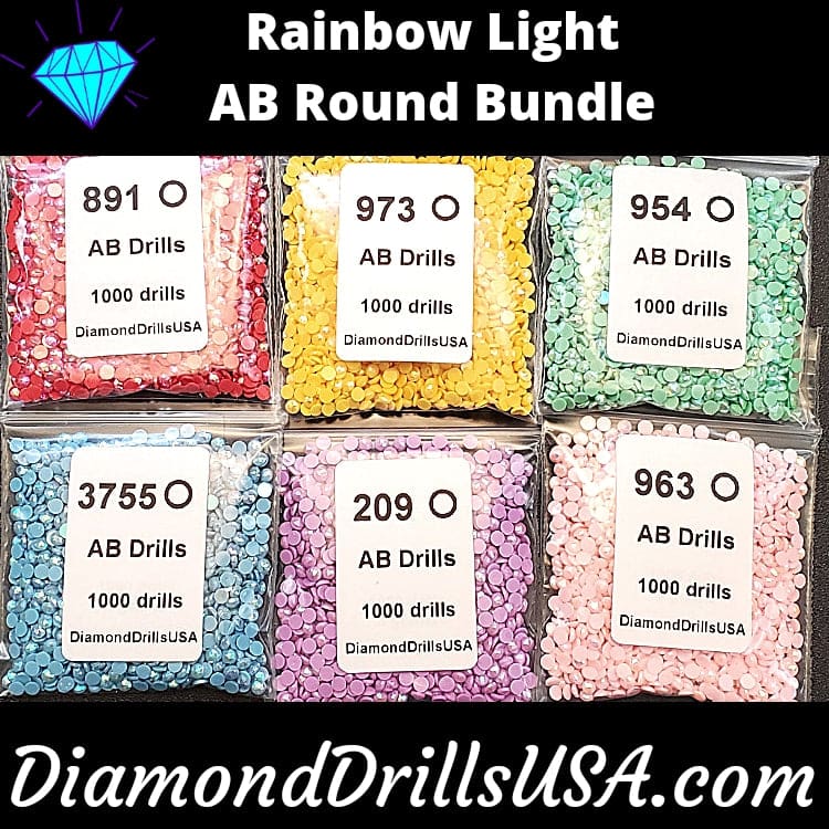 Rainbow Light AB ROUND Bundle 6 AB Colors Aurora Borealis 