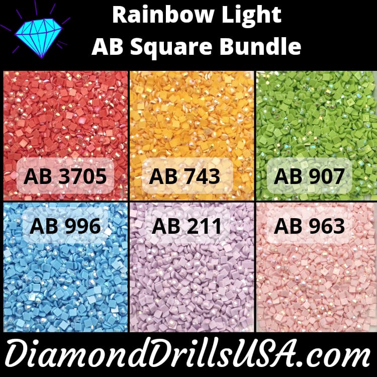 Rainbow Light AB SQUARE Bundle 6 AB Colors Aurora Borealis 
