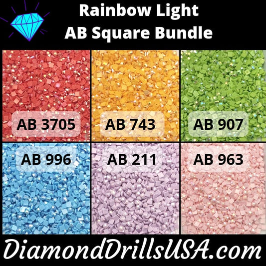 Rainbow Light AB SQUARE Bundle 6 AB Colors Aurora Borealis 