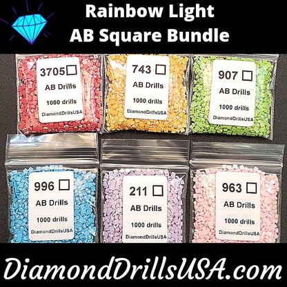Rainbow Light AB SQUARE Bundle 6 AB Colors Aurora Borealis 