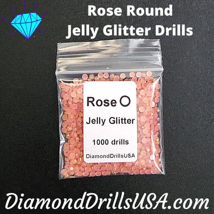 Rose Jelly Glitter ROUND Diamond Painting Drills Pink 02 