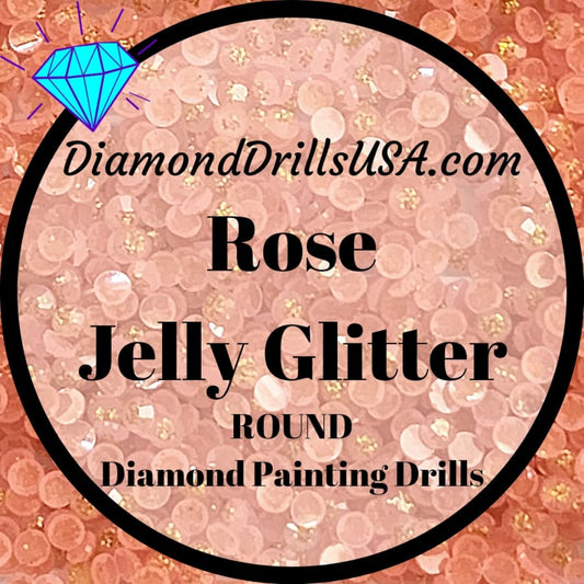 Rose Jelly Glitter ROUND Diamond Painting Drills Pink 02 