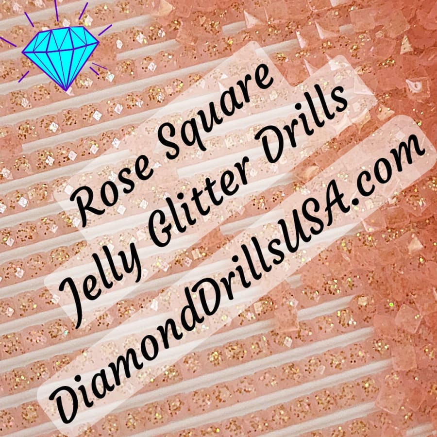 Rose Jelly Glitter SQUARE Diamond Painting Drills Pink 02