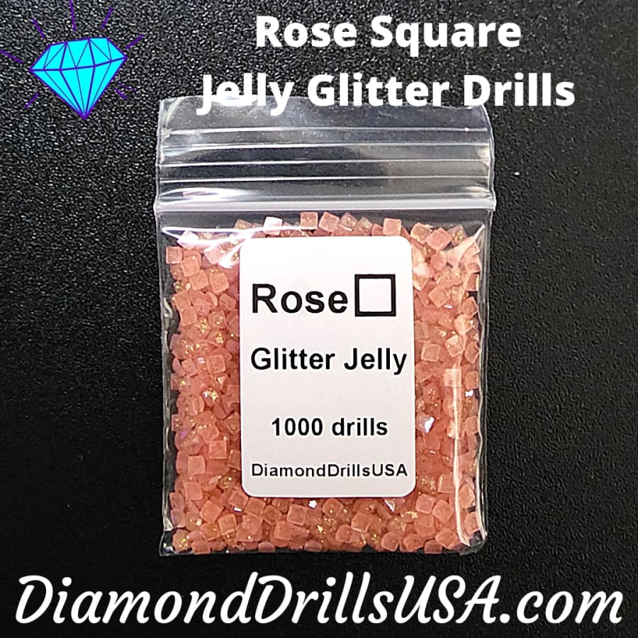 Rose Jelly Glitter SQUARE Diamond Painting Drills Pink 02